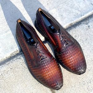 Custom Leather woven Dress Sneaker.